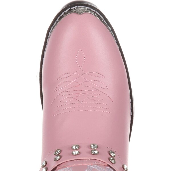 Durango Kids Western Boot, 4.5 D, Leather, 10 in H, Pink Bling - BT668