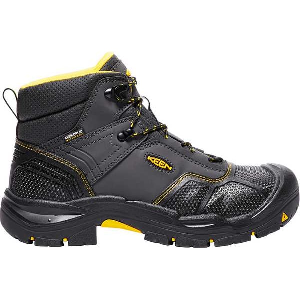 Keen Men's 6-Inch Work Boot, 13 M, Steel Toe, 6 in H, Black, 1017828 - 1017828