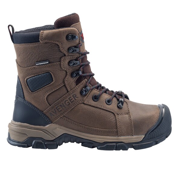 Avenger Safety Footwear Men's Aluminum Toe RIPSAW 8" AT, MENS PR, Brown, 10, Medium, A7333 - A7333-10M