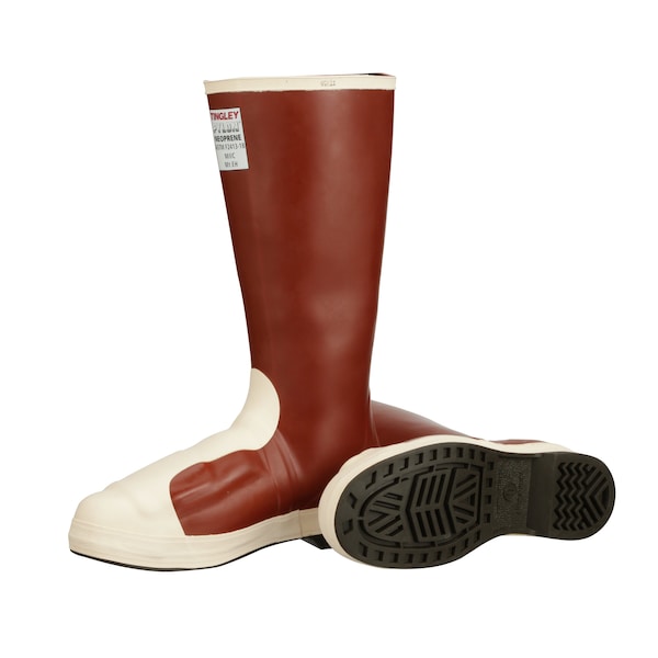 Tingley Unisex Pylon Tall Rubber Boot w/Met Guard, Steel Toe, Cream, Red, M14 - MB916B.14