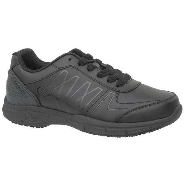 Genuine Grip Women's Athletic Shoe, 9.5 EE, Leather, 4 in Height, Black - 160-9.5W