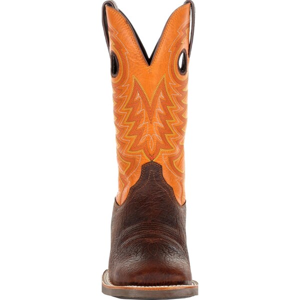 Durango Men's Western Boot, 15 M, Leather, 12 in H, Bay Brown/Monarch Orange - DDB0230