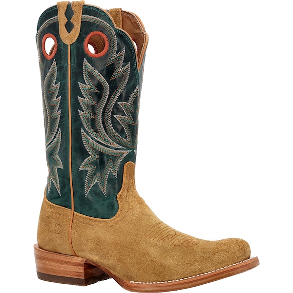 Durango Western Boot, 8.5 W, Leather, 13 in H, Goldenrod/Deep Teal - DDB0465