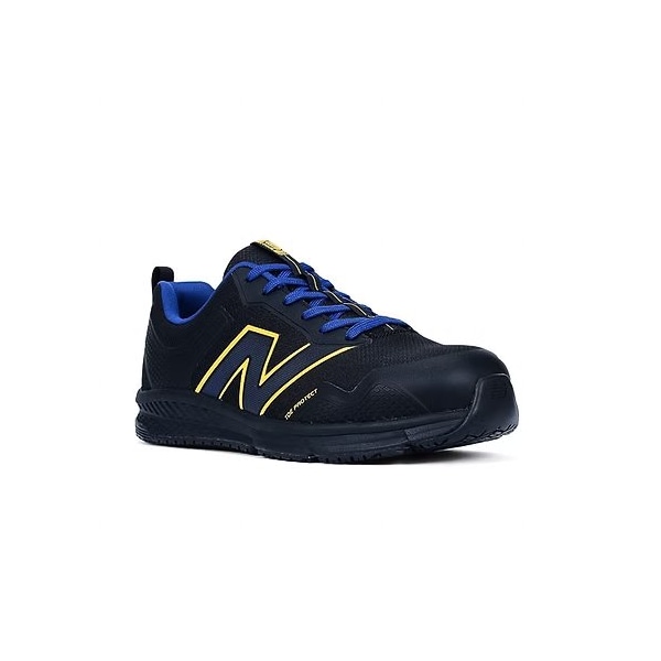 New Balance Men's Athletic Shoe, Synthetic Fabric, Synthetic Leather Upper, Blue/Yellow, 7 - MIDEVOLBL-7-4E