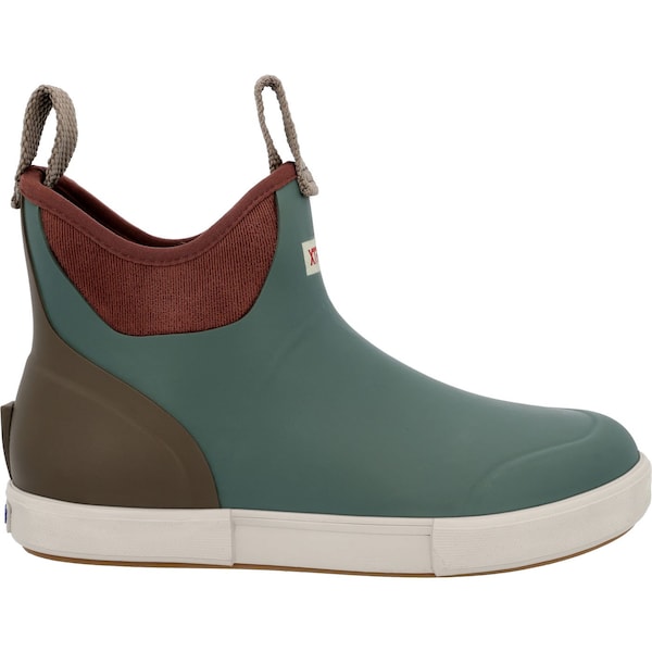 Xtratuf Women's Ankle Deck Boot, 11 M, Leather, 6 in H, Green - XWABV301