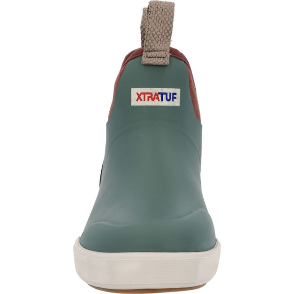 Xtratuf Women's Ankle Deck Boot, 11 M, Leather, 6 in H, Green - XWABV301