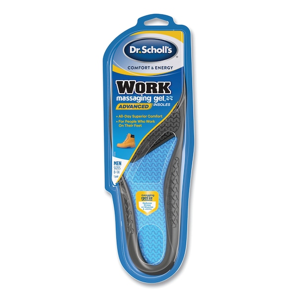 Dr. Scholls Comfort and Energy Work Massaging Gel Insoles, Men Sizes 8-14, 1 Pair PR - DSC59062