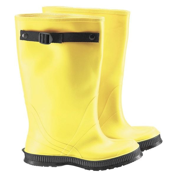 Dunlop Overboots, Plain Toe, 17 in Height, Pull On Closure, Cleated Sole, Yellow, 12 - 8805000