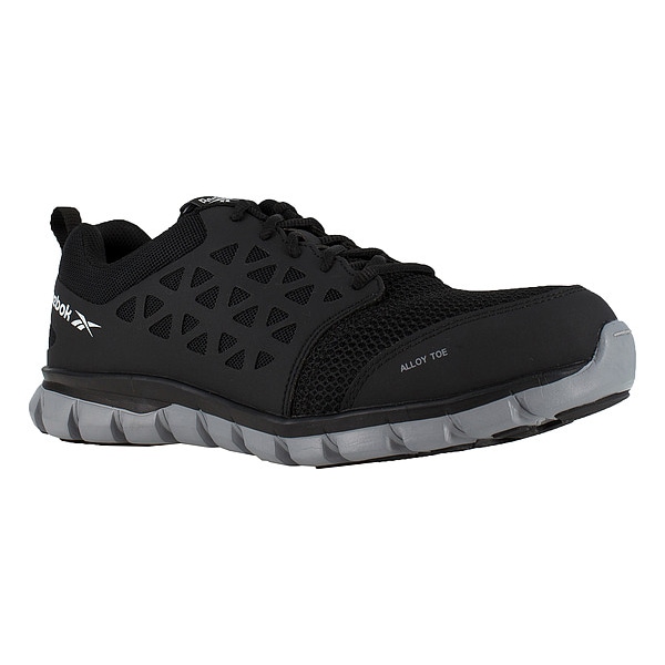 Reebok Women's Athletic Shoe, Alloy Toe, Mesh Upper, Rubber Outsole, Lace Up, Black, 7 M - RB041