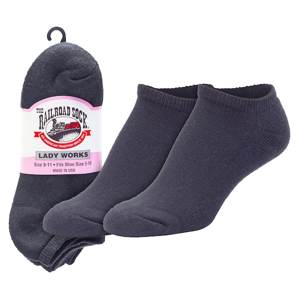 Railroad Sock Women's No Show Socks, Size 5-10, White, 3PK - 612
