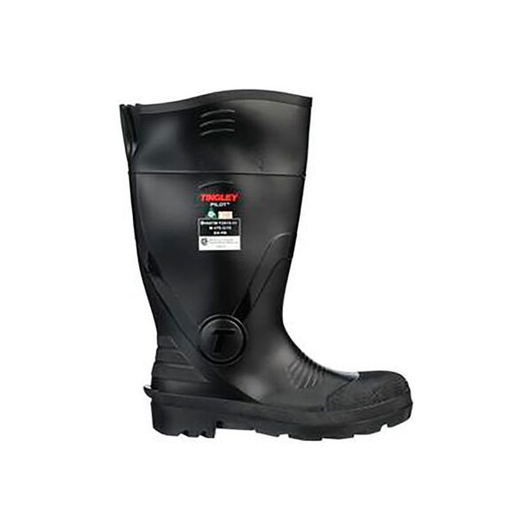 Tingley Pilot General Purpose Boot, Men's Size 4, 15"H, Steel PR Midsole, Cleated Sole, Black - 31341.04
