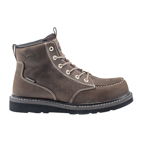 Avenger Safety Footwear Men's Soft Toe MOC Wedge Work Boot, Brown, 10.5, Medium, A7607 - A7607-10.5M