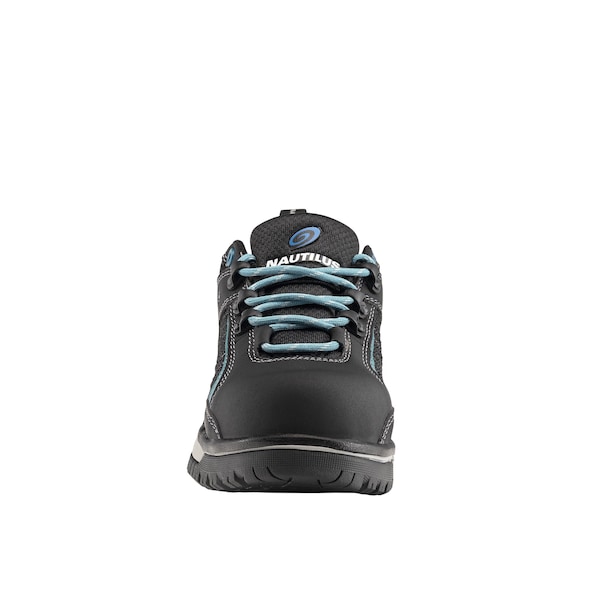 Nautilus Safety Footwear Women Aluminum Toe Size 8 URBAN AT, WOMENS PR, Black, Teal, 8, Wide - N1466-8W