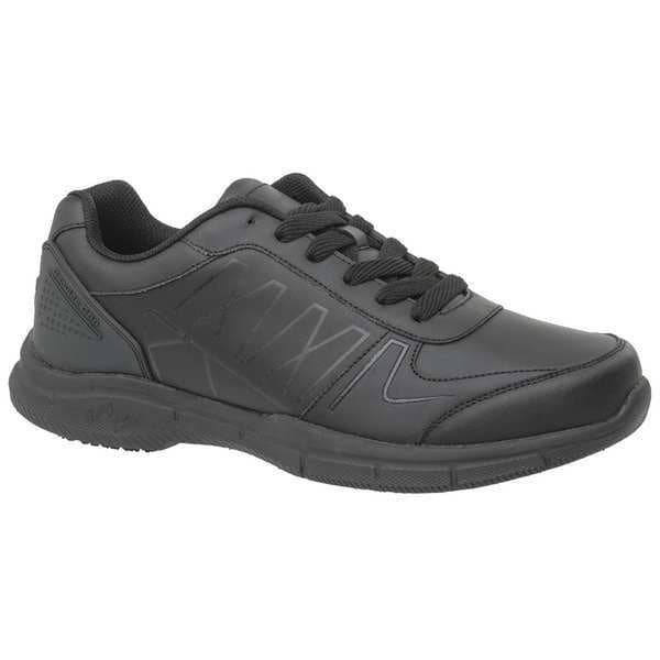 Genuine Grip Men's Athletic Shoe, 10.5 D, Leather, 4 in Height, Black - 1600-10.5M