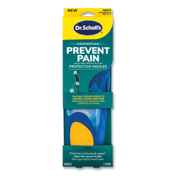 Dr. Scholls Prevent Pain Protective Insoles for Men, Men's Size 8 to 14, Blue - 90000392