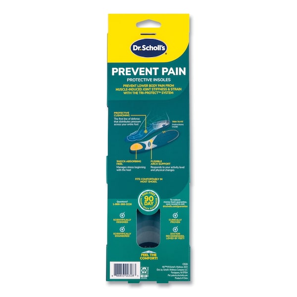 Dr. Scholls Prevent Pain Protective Insoles for Men, Men's Size 8 to 14, Blue - 90000392