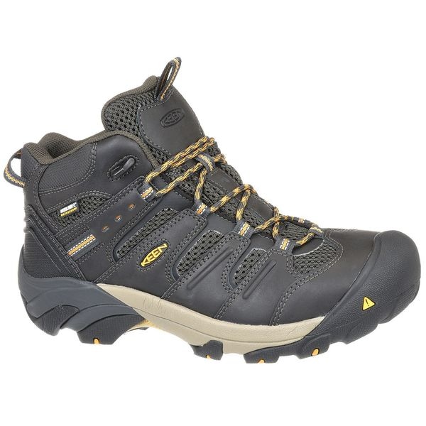 Keen Men's Hiker Boot, 14 EE, Steel Toe, 5 in H, Raven/Tawny Olive, 1018079 - 1018079