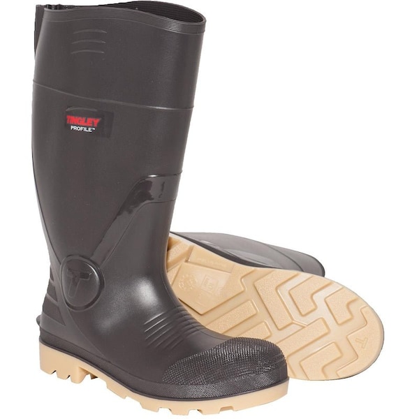 Tingley Adult Unisex Rubber Boot, Composite Toe, Brown, 4 - 51254.04