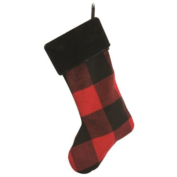 Debco Debco TO9096 Cringleprize Stocking - Black / Red Plaid  - 12 Pack - TO9096