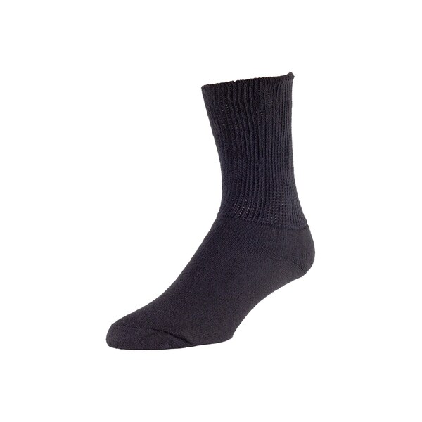 Railroad Sock Women's HealthTrak Therapeutic Crew Socks, Size 5-10, Black, 2PK - 634 BK