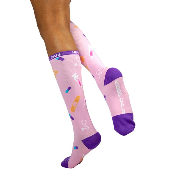 Zayaan Health Here 2 Care Compression Socks, Pink, PR - BLZH-CSHN-6P