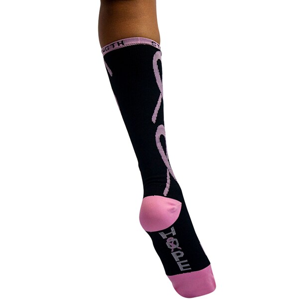Zayaan Health Ribbon Compression Socks, Black/Pink, PR - BLZH-CSRS-5BP