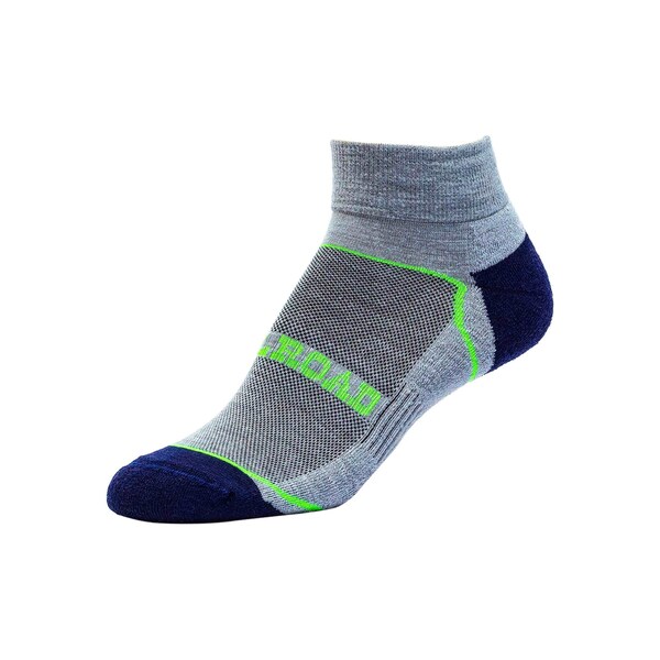 Railroad Sock Outdoor Quarter Socks, Size 5-10 W/4-7.5 M, Grey/Lime, 2PK - OD291QULI