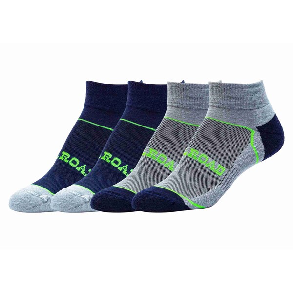 Railroad Sock Outdoor Quarter Socks, Size 5-10 W/4-7.5 M, Grey/Lime, 2PK - OD291QULI