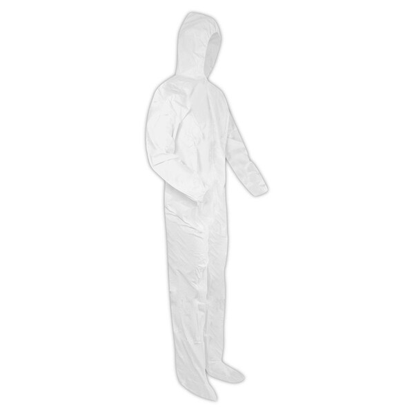 Magid EconoWear CVCHB8MCP Microporous Coveralls with Attached Hood and Boots, 25case - CVCHB8MCP-XXXL