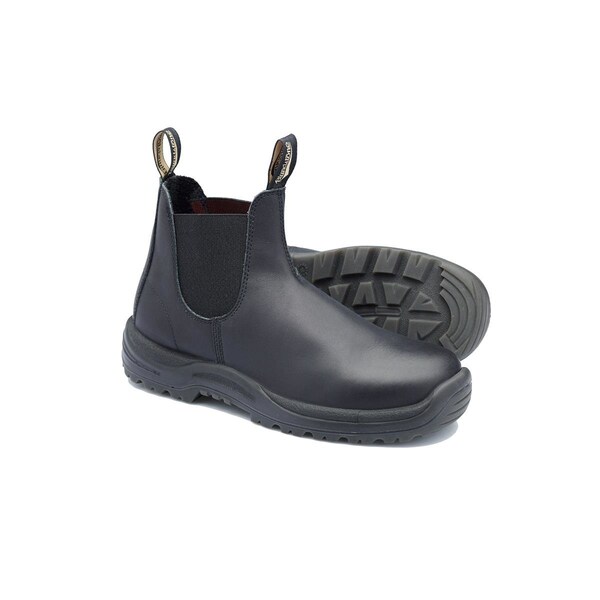 Blundstone Steel Toe Slip-On Elastic Side Boots W/ Kick Guard, Black, Au Size 6.5, Us Size 7.5 - 179-065