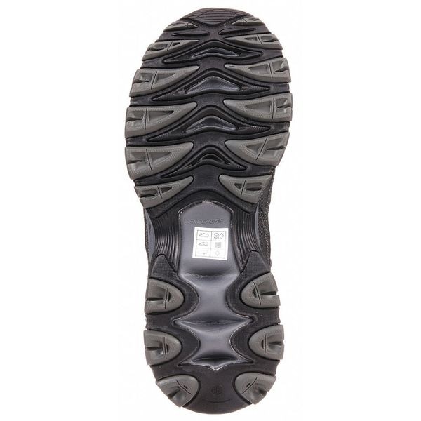 Skechers Men's Athletic Shoe, Steel Toe, Mesh, Synthetic Leather Upper, Rubber Outsole, Lace Up, Black/Gray - 77055 BKCC SIZE 8