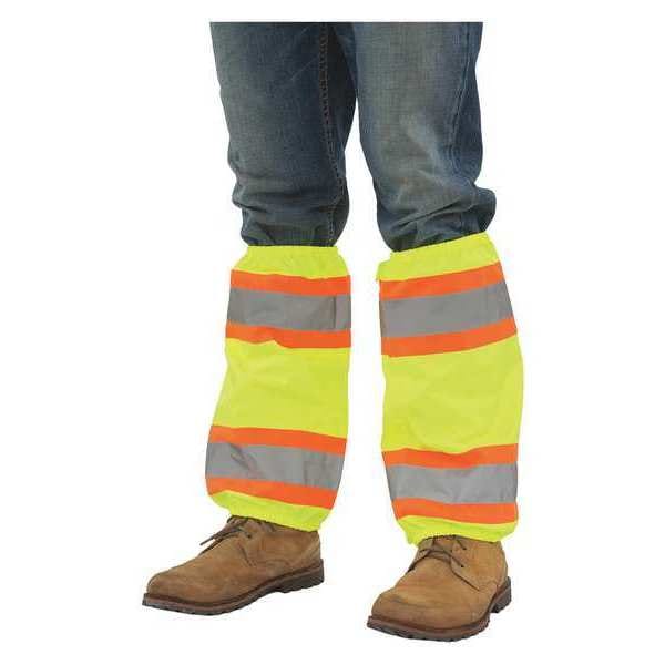 Erb Safety Leg Gaiters, Contrasting Trim, Hi-Viz, Lime - 61586