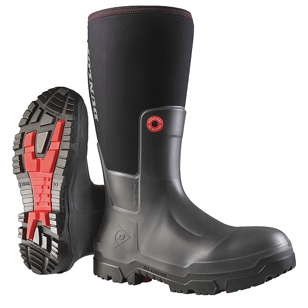 Dunlop Men's Rubber Boot, 10 Purofort(R), Black, OD60A93 - OD60A93