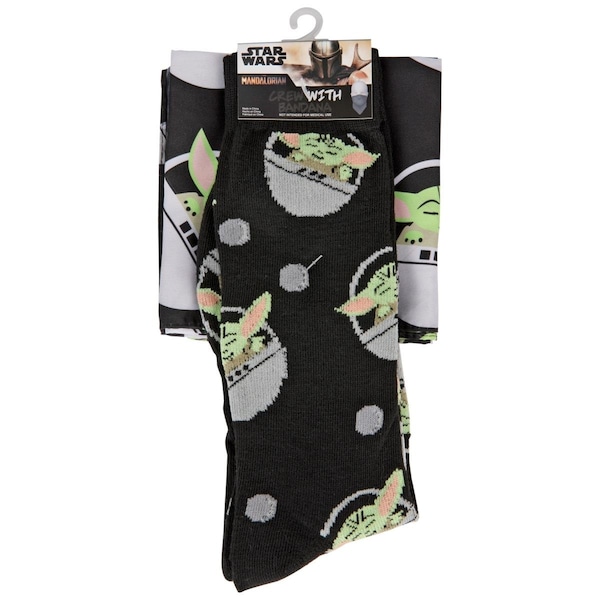 Star Wars The Child Grogu Carrier Crew Sock & Face Mask Combo - 824866