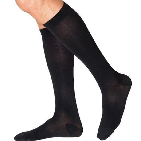 Sigvaris Cotton 232CSSM99-S 20-30 mmHg Mens With Grip Top Socks- Black - Small- Short - 232CSSM99/S