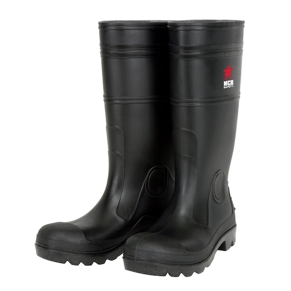 Mcr Safety Garments, 14'' PVC Knee Boot, Mens, Plain toe, Blk - PBP1209