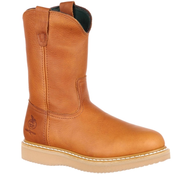Georgia Boot Men's Wedge Work Boot, 8 M, SPR Leather, 10 in Height, Barracuda Gold - G5153