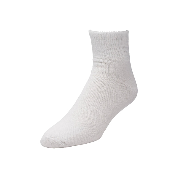 Railroad Sock King Size HealthTrak Therapeutic Quarter Socks, Size 12-15 M, White, 3PK - 992K WT