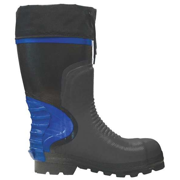 Viking Unisex Tall Rubber Boots, 14 Steel Toe, 15" H, Black/Blue, VW88 - VW88-14