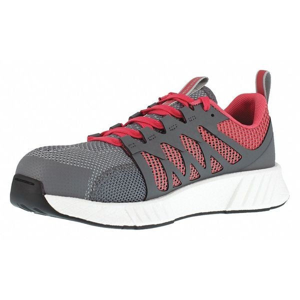 Reebok Women's 3 in Composite Toe Athletic Shoe, Gray/Red, 6 1/2, W, RB312 - RB312