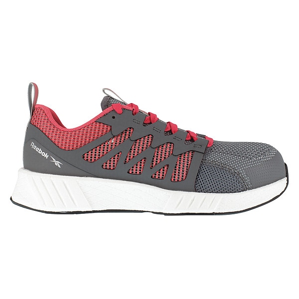 Reebok Women's 3 in Composite Toe Athletic Shoe, Gray/Red, 6 1/2, W, RB312 - RB312