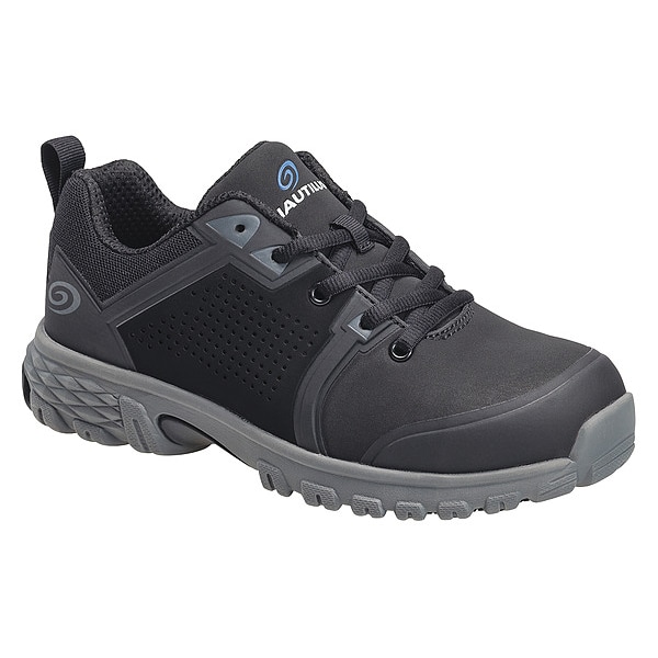 Nautilus Safety Footwear Women's Athletic Shoe, Alloy Toe, Leather, Microfiber Upper, EVA Outsole, Lace Up, Black, 9 W - N1357
