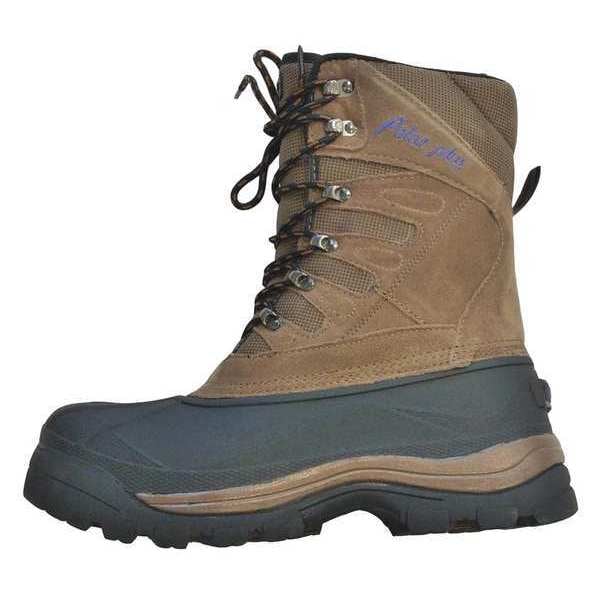 Polar Plus Men's Winter Boots, 9 Leather, 10 in Height, Black/Brown - 5699