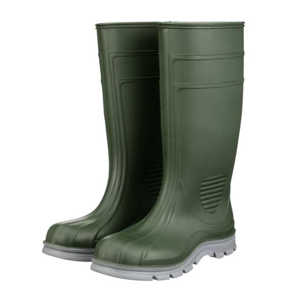 Heartland Footwear Men's Work Tuff Rubber Boots, Steel Toe, Black, Green, 14 - 70657-14