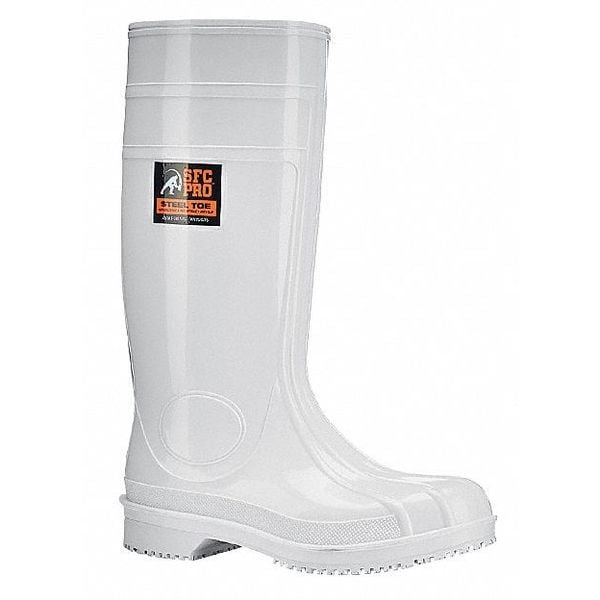 Shoes For Crews Unisex 2065 Tall Rubber Boots, Steel Toe, 16" Height, White, 6 - 2065