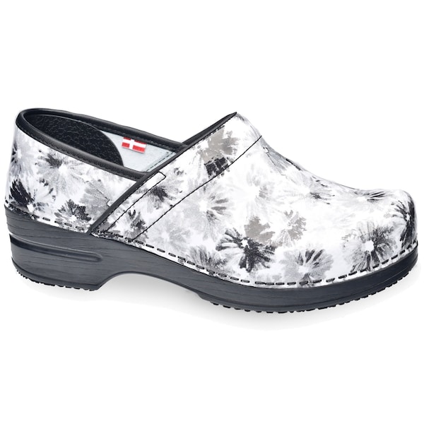 Sanita INKWELL Women's Open Back Clog in Black Brush Blot, Size 8.5-9, PR - 479656-002-40