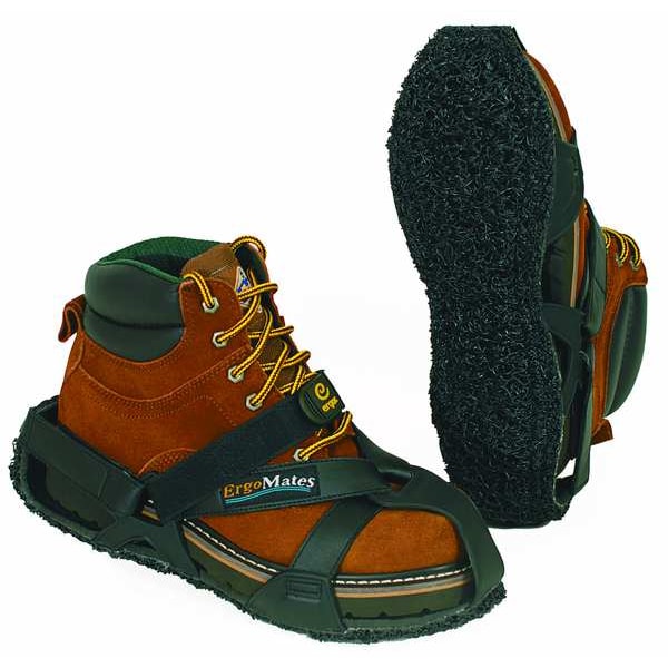 Ergomates Overshoes, Steel Toe, PVC, EVA Foam, 3 in Height, Black, XS - G88103B