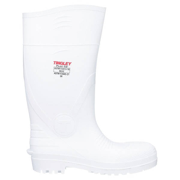 Tingley Men's Pilot G2 Tall Rubber Boots, Composite Toe, White, M8/W10 - 31268