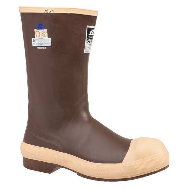 Honeywell Servus Men's Rubber Boot, Steel Toe, Neoprene Latex Upper, Neoprene Outsole, Pull On, Brown, 10 D - 22148/10