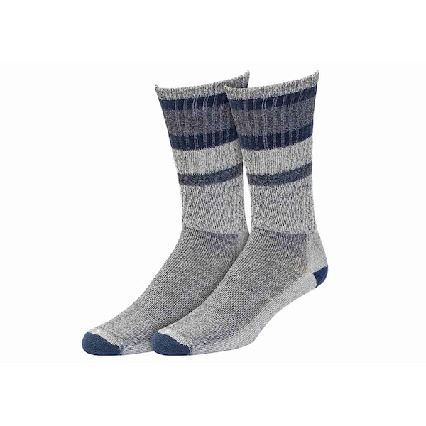 Railroad Sock Merino Wool Crew Socks 6pk, 6-12 M, Grey/Navy or Green/Brown, 6PK - 2846